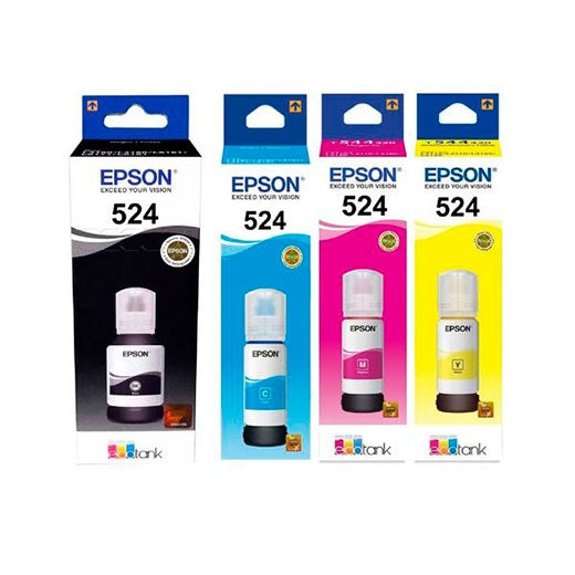 Juego Tintas 524 Epson 4 Pack Compatible Impresora: L6490, L6580, L15150 y L15160