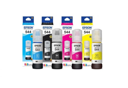 Juego de Tinta Epson 544 (4 colores) Compatible Impresora L1110, L1210, L1250, L3110, L3150, L3160, L3210, L3250, L3251, L3260, L3560, L5190, L5290, L5590