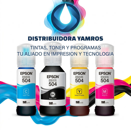 Juego de Tinta Epson 504 (4 colores)   Compatibles Impresora: L4150, L4160, L4260, L4360 L6161, L6171, L6191, L6270, L6370, L14150.
